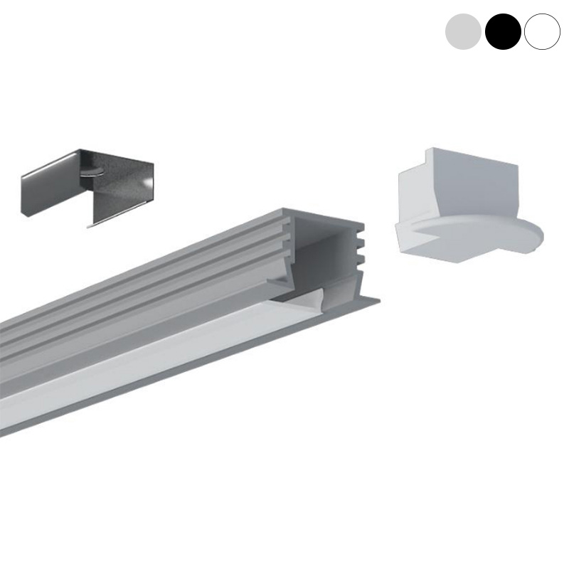 Recessed LED Strip Channel Aluminum Profile For 10mm Addressable LED Strips Recessed LED Strip Channel Aluminum Profile For 10mm Addressable LED Strips